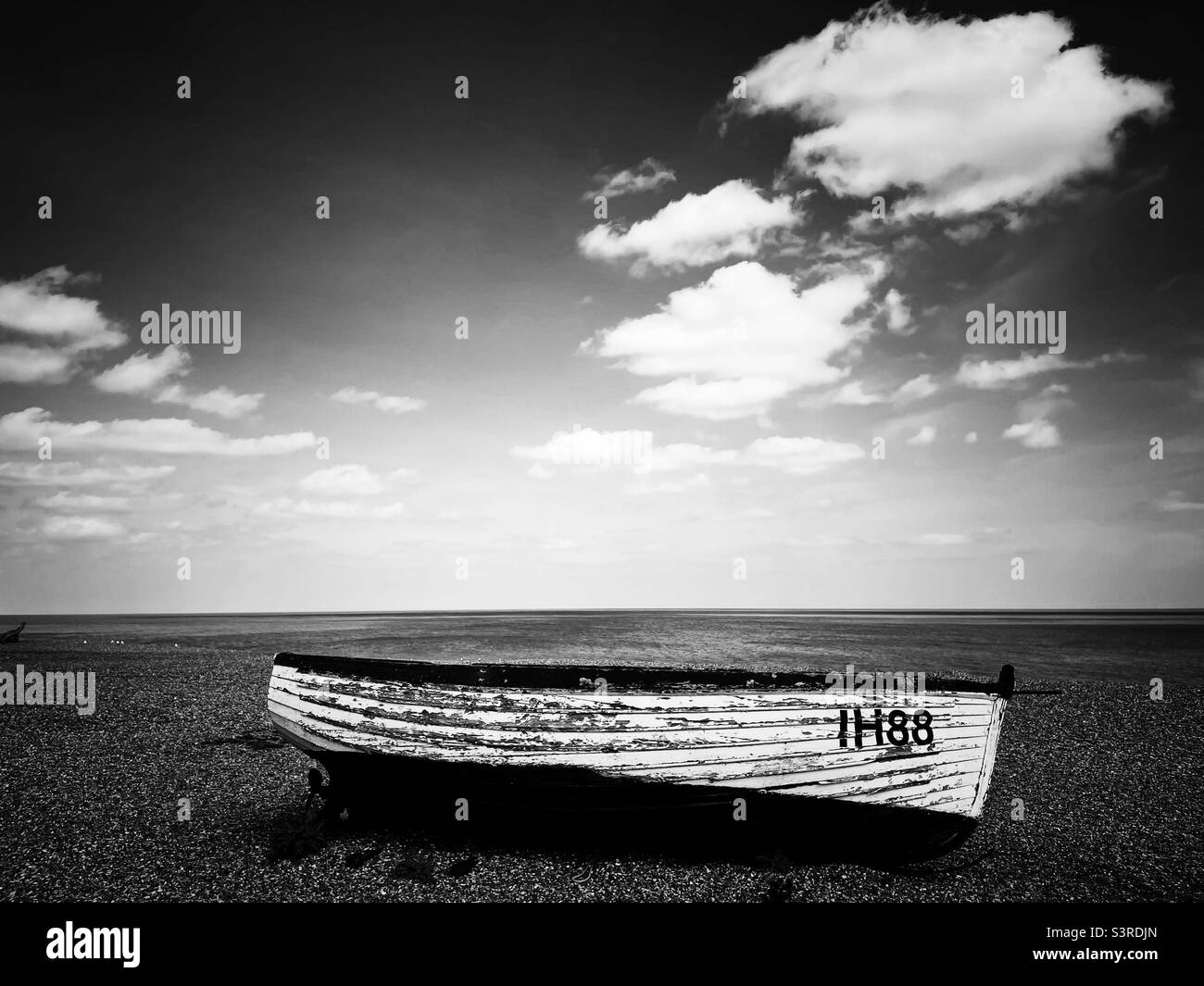Tradizionale barca di pesca a cielo aperto Aldeburgh Suffolk Inghilterra Foto Stock