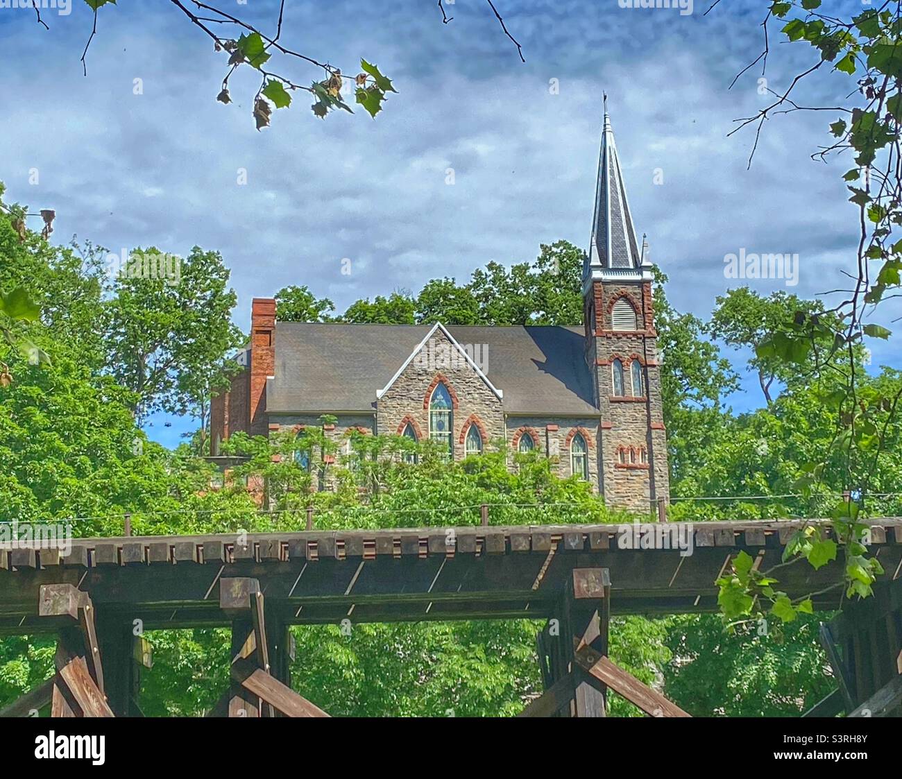 Chiesa cattolica a Harpers Ferry, West Virginia Foto Stock