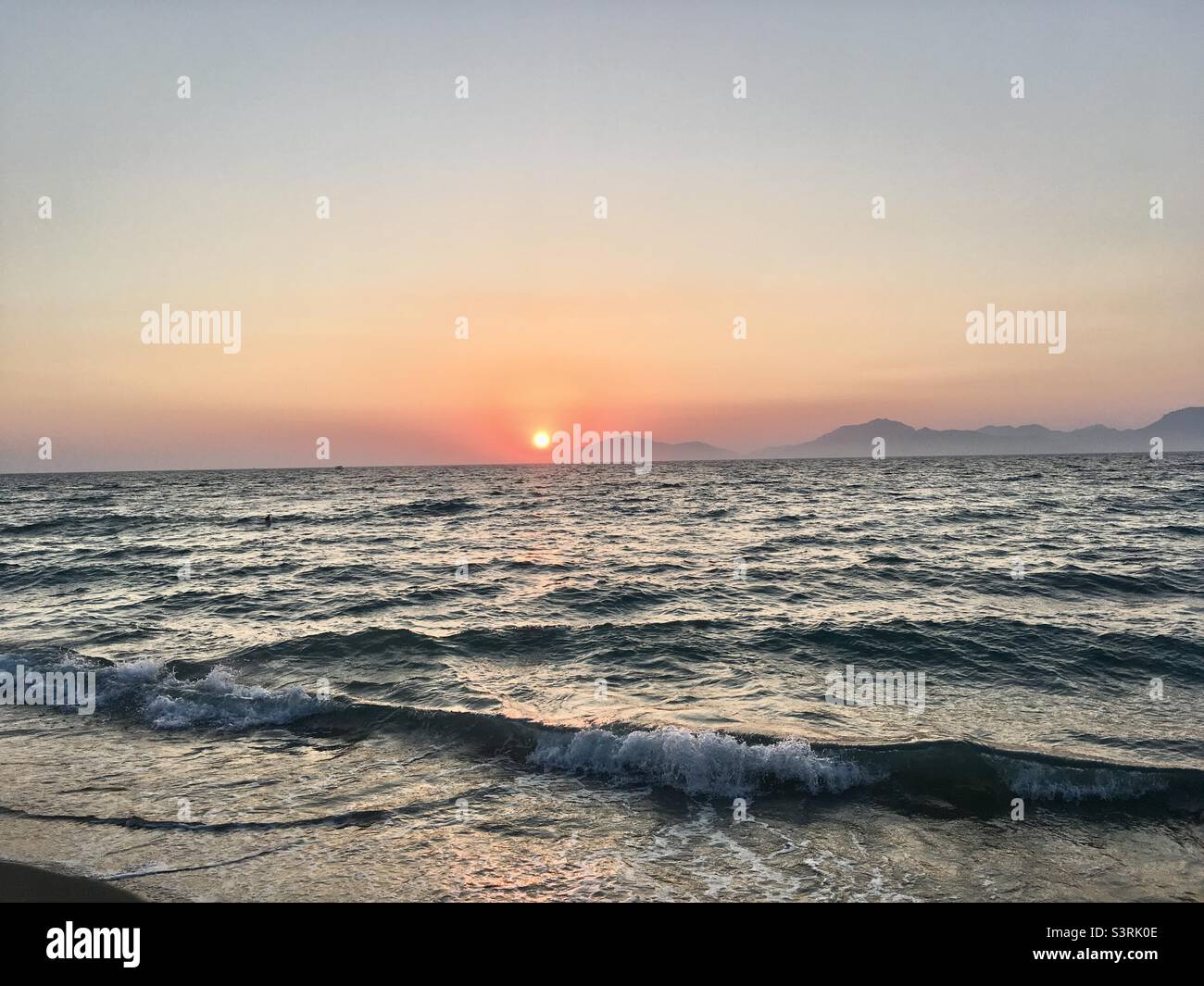 Bellissimo tramonto greco Foto Stock