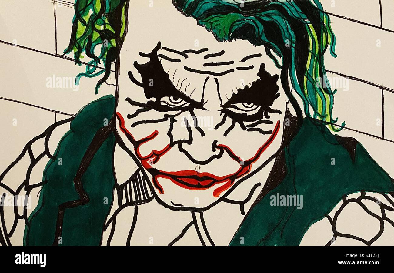 Un'illustrazione del Joker Foto Stock