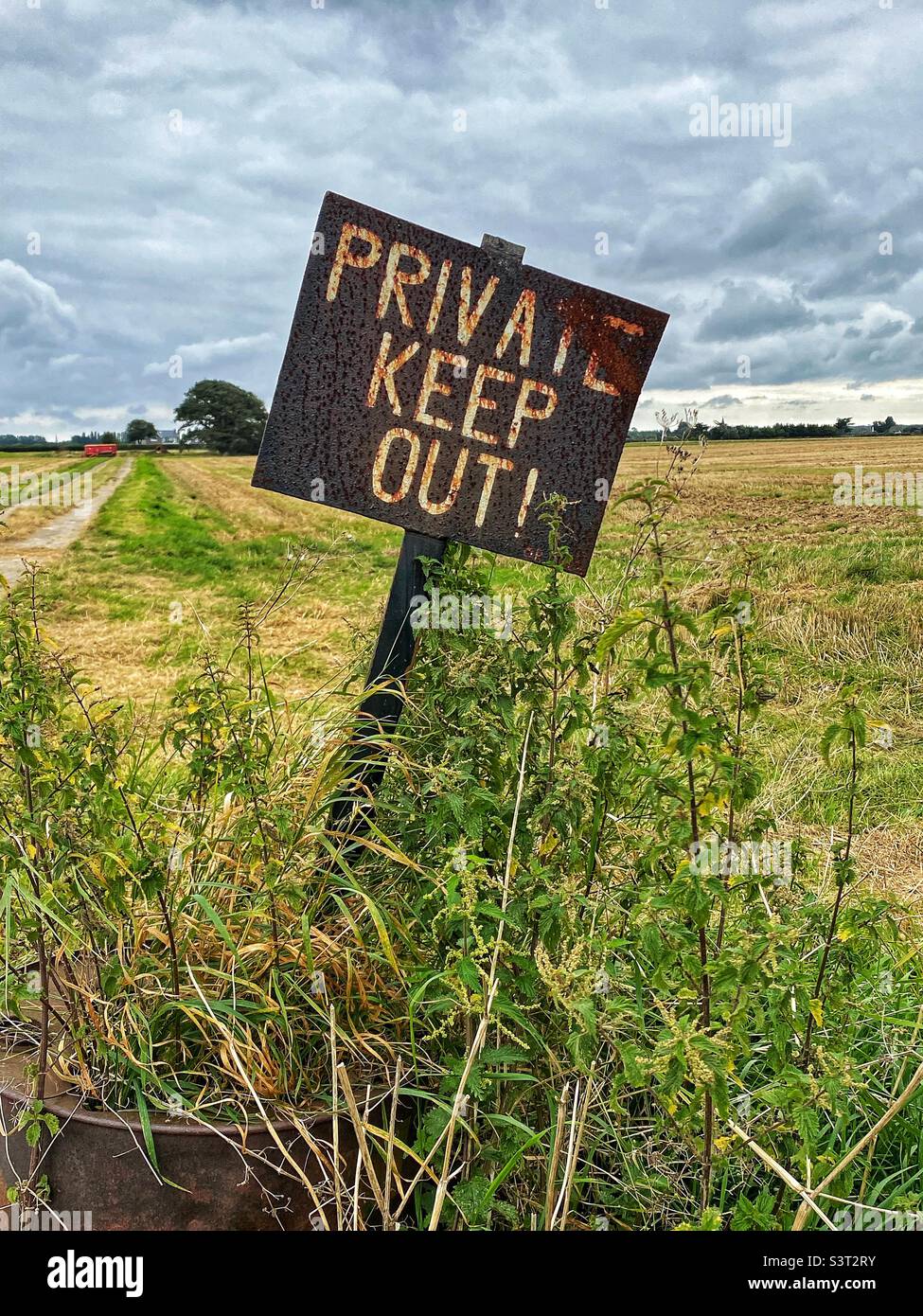 Mantenere privato fuori segno Foto Stock
