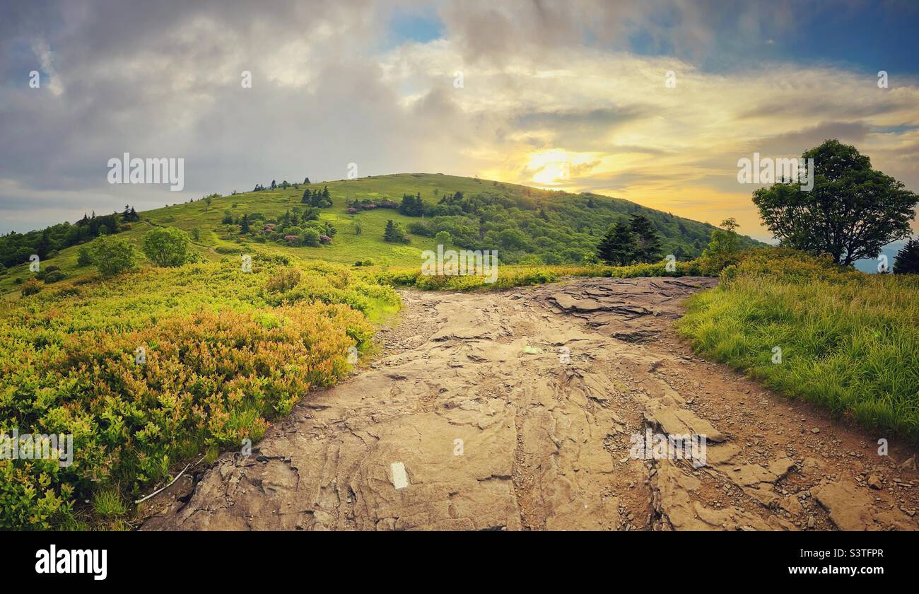 Il sentiero Appalachian al tramonto Foto Stock