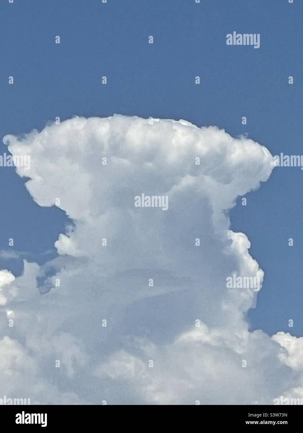 Una nube di cumulonimbus edificio in una calda giornata estiva sulle montagne Wasatch in Utah, USA. - Immagine stock catturata con smartphone