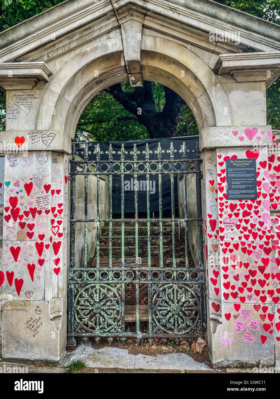 Parete commemorativa di Covid, Londra Foto Stock