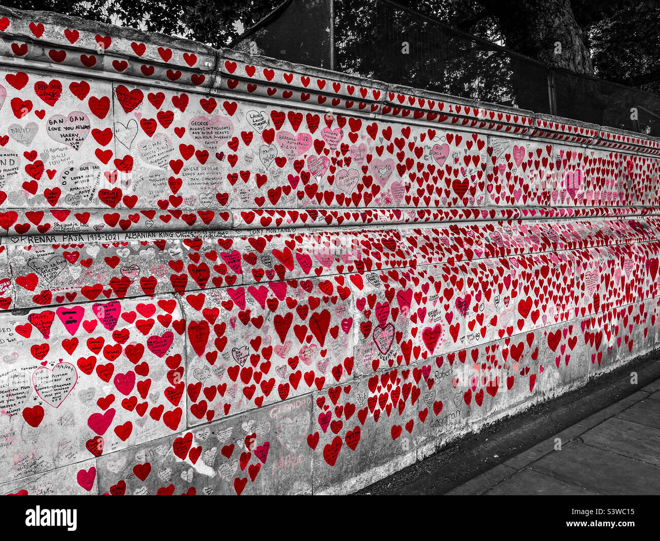 Parete commemorativa di Covid, Londra Foto Stock