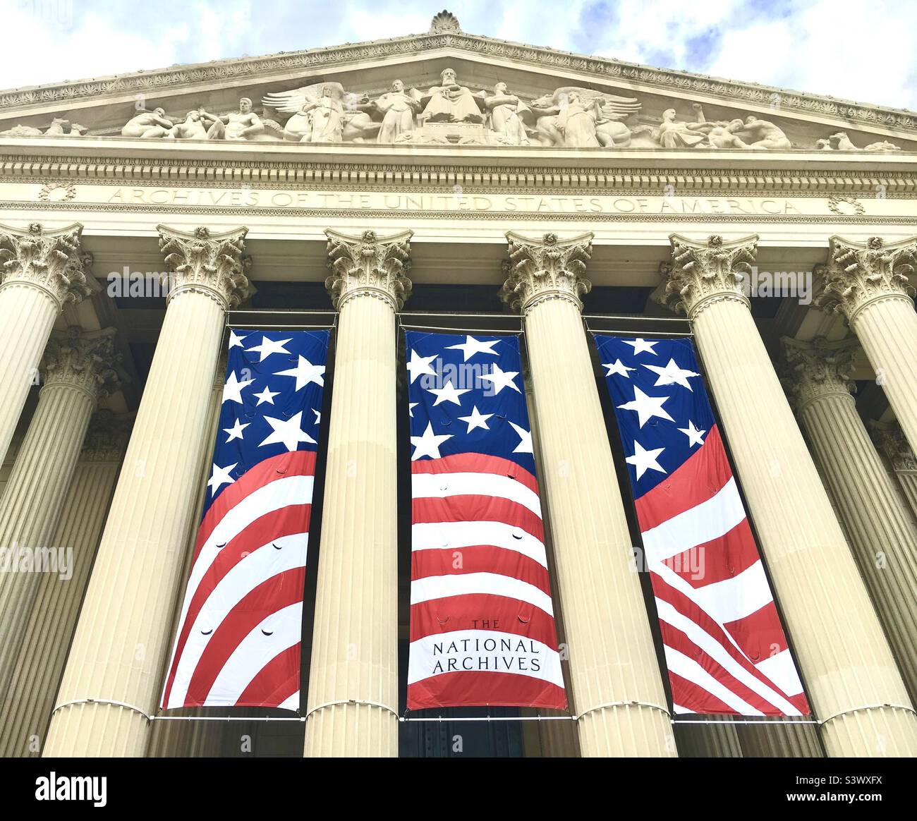 Archivi nazionali degli Stati Uniti d'America - Immagine stock catturata con smartphone
