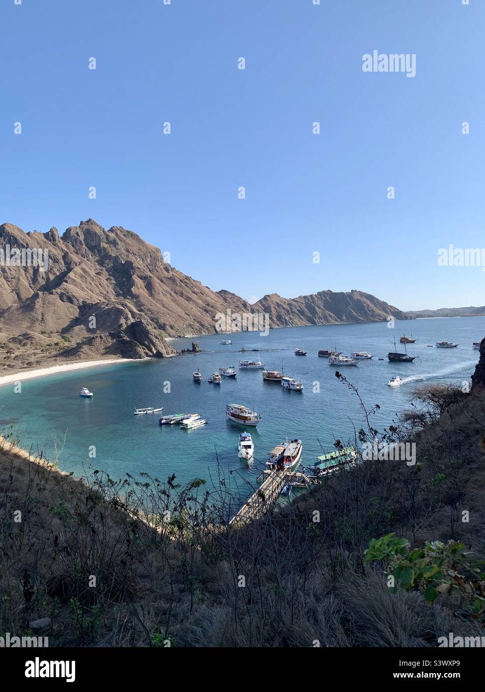 Padar Island Jetty a Flores Indonesia Foto Stock