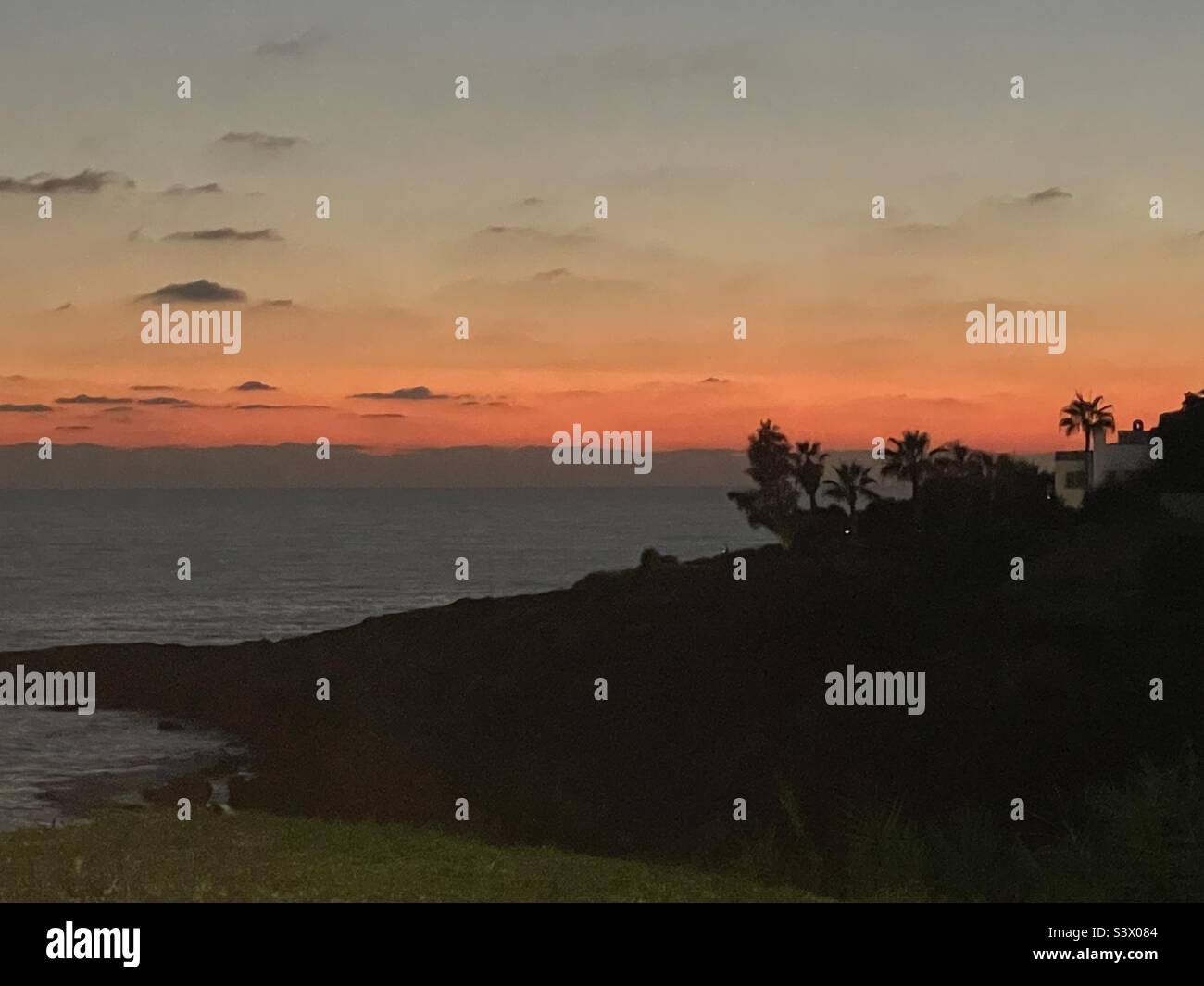 Tramonto a Cipro - Immagine stock catturata con smartphone