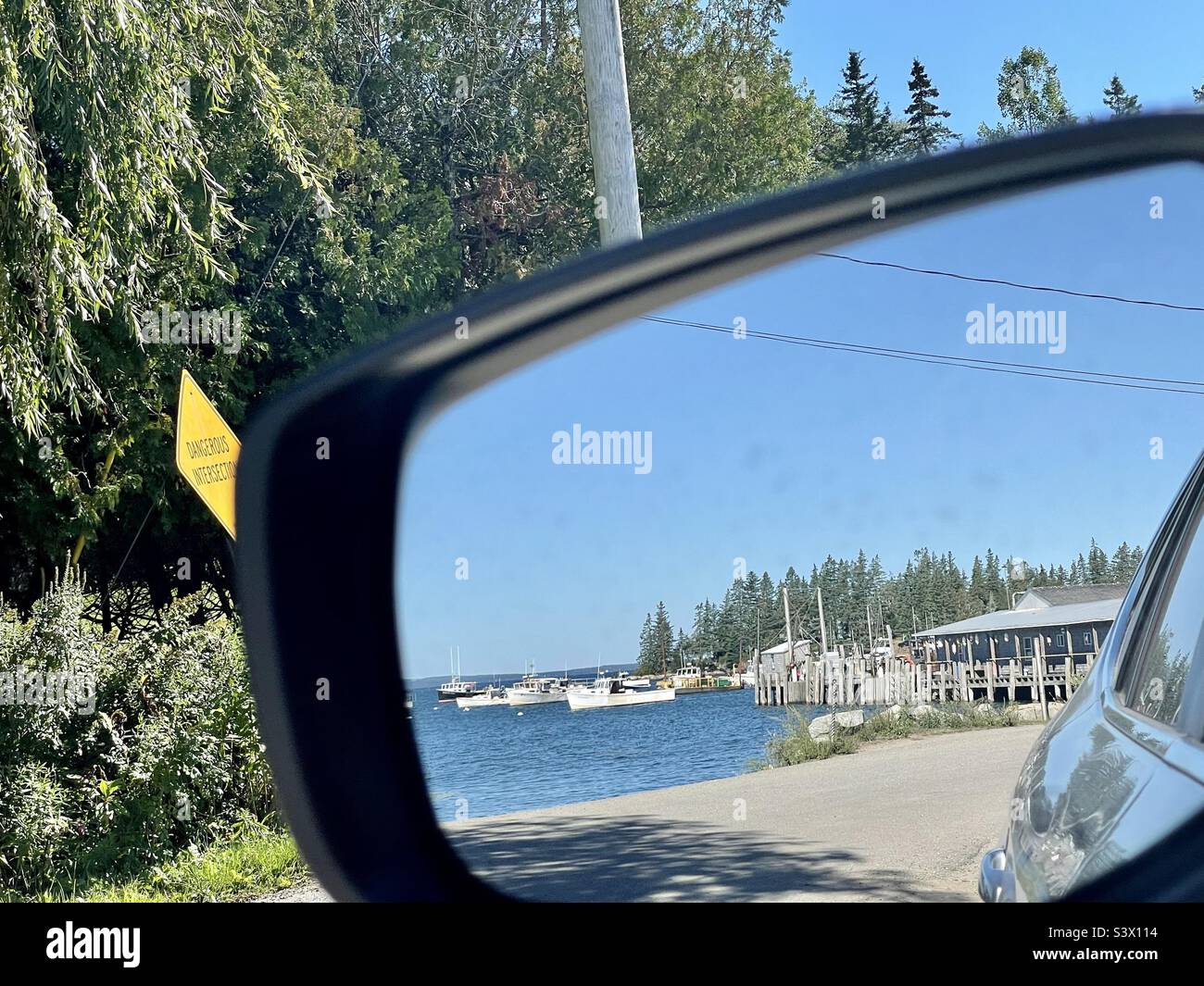 Scena Maine nello specchietto retrovisore Foto Stock