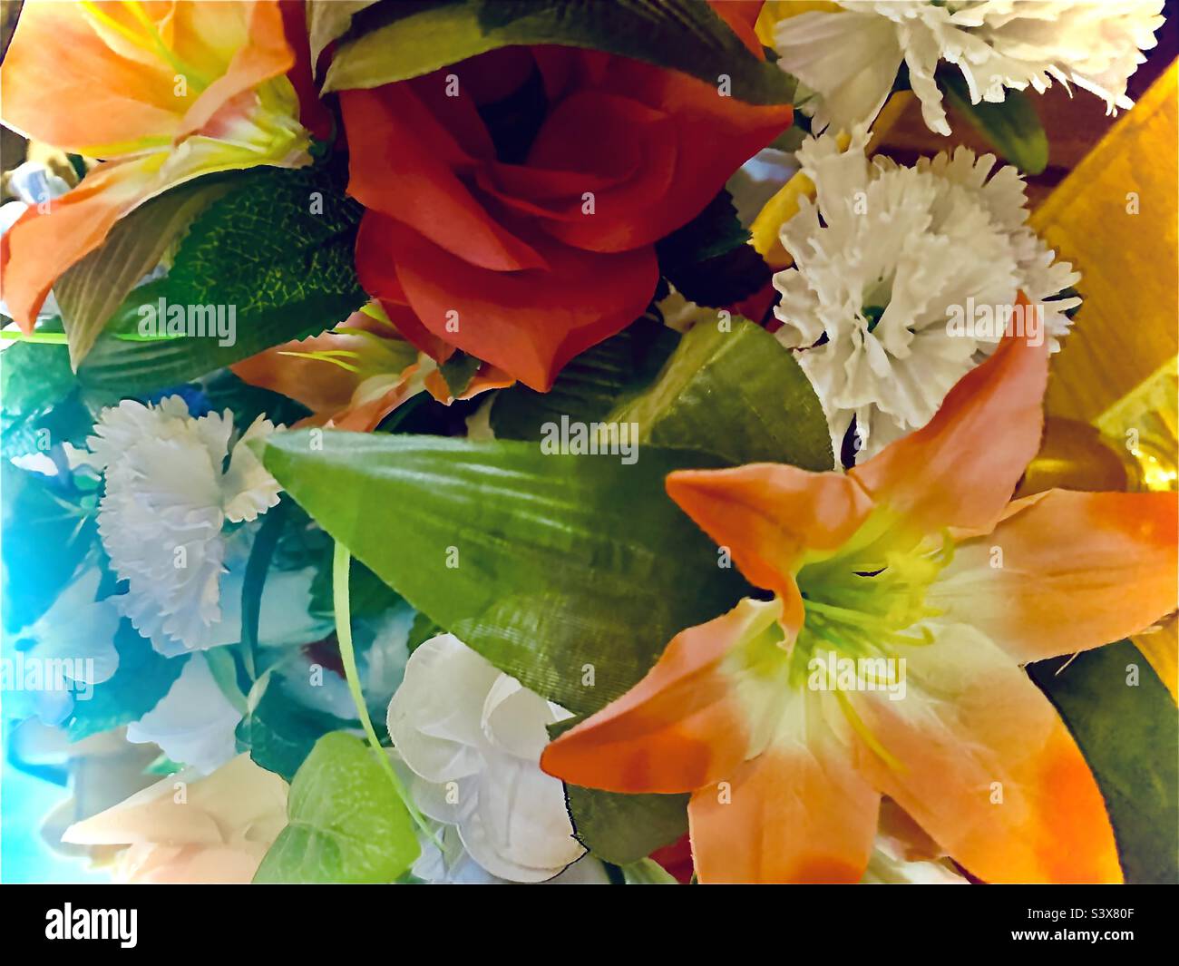 Fiori, mescolato su Jumble dei fiori Foto Stock