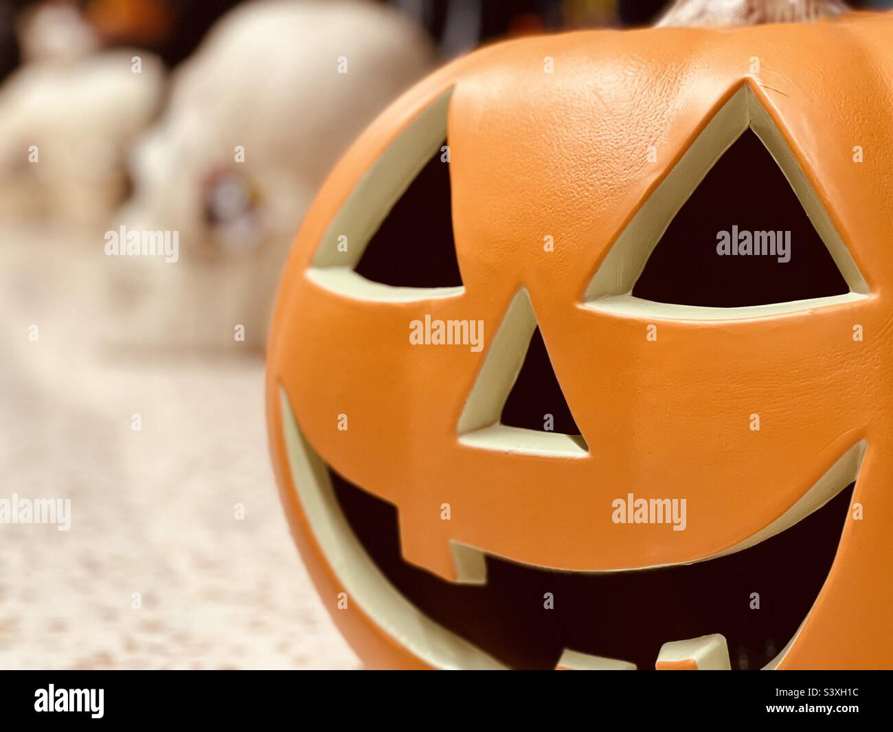 Primo piano della zucca di Halloween Foto Stock