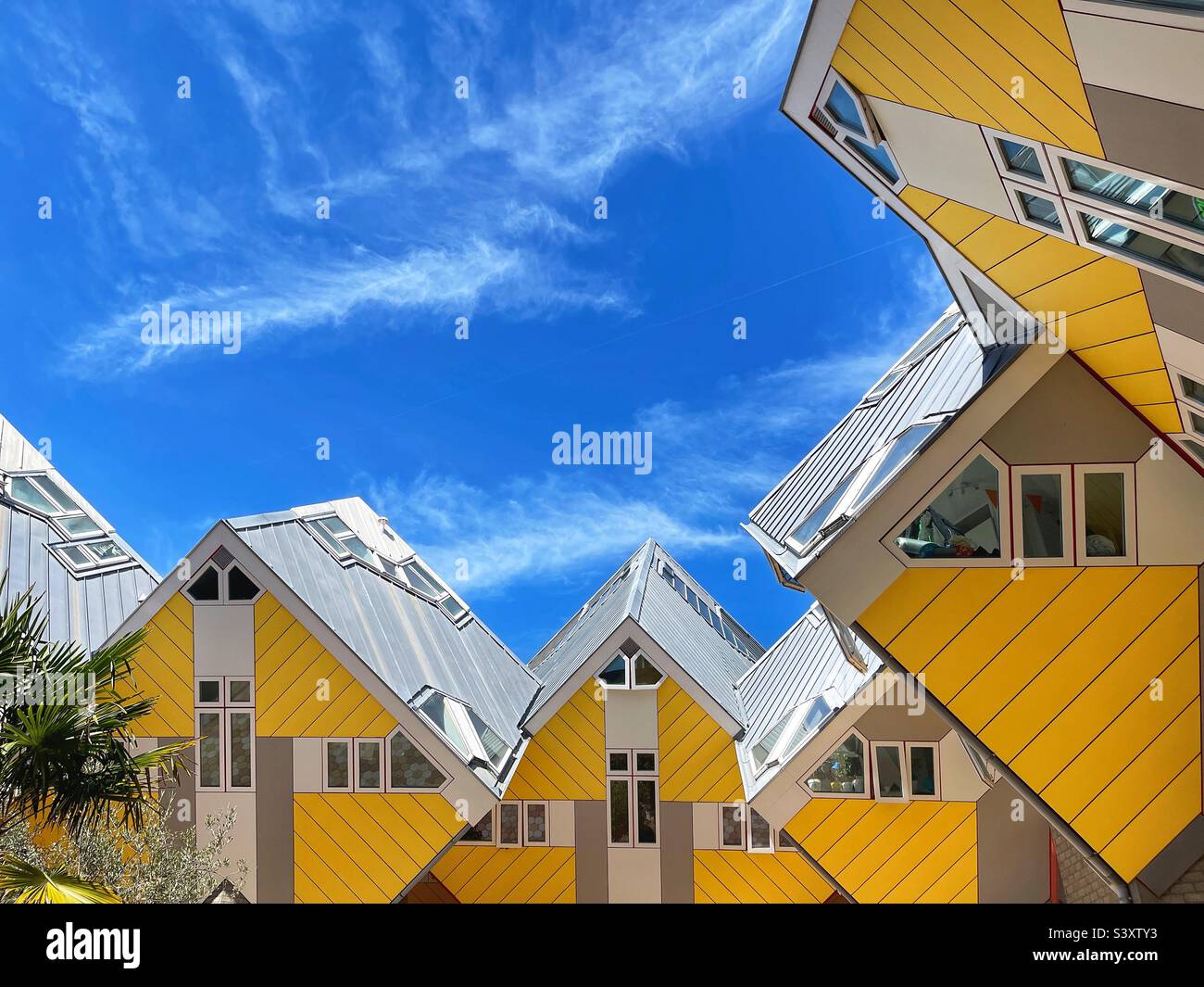 Cube Houses nel centro di Rotterdam. Nessuna gente. Foto Stock