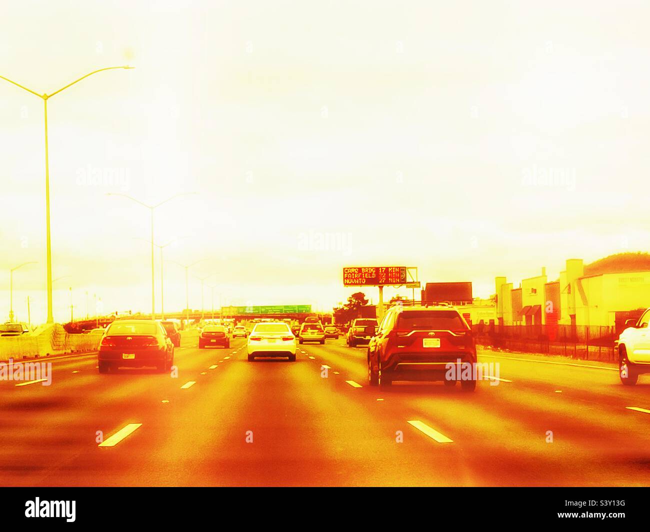 Superstrada della California - Immagine stock catturata con smartphone