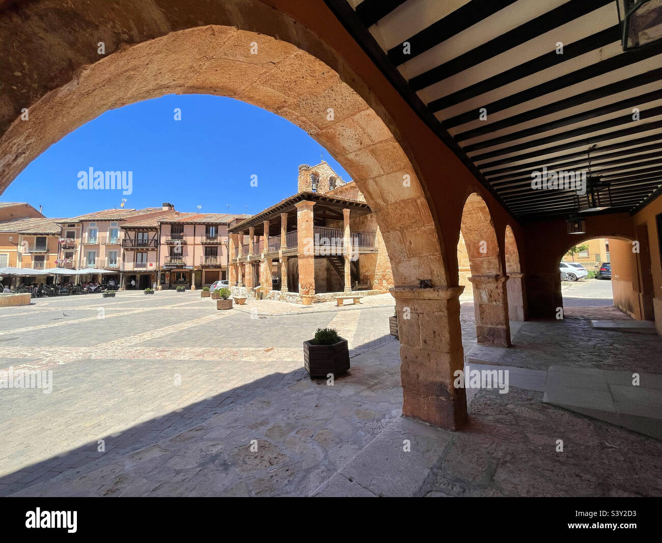 Plaza Mayor. Ayllon, provincia di Segovia Castilla Leon, Spagna. Foto Stock