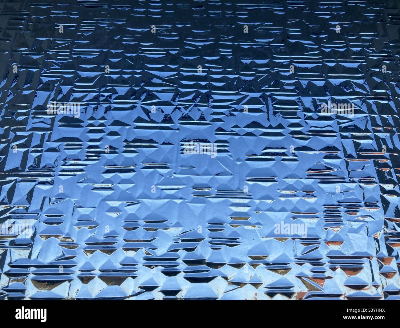 primo piano del pannello in vetro opaco Foto Stock