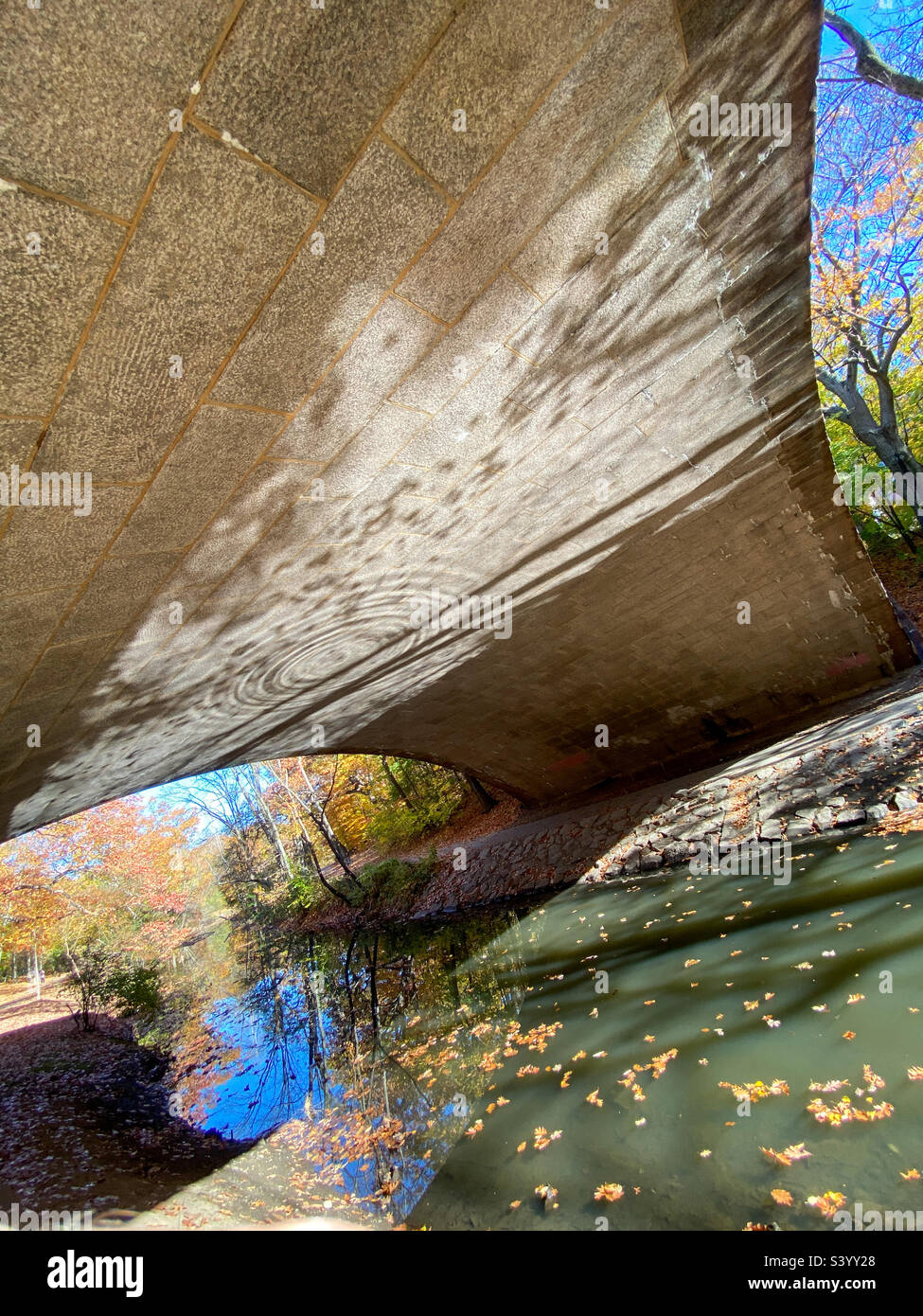 Sotto un ponte Foto Stock