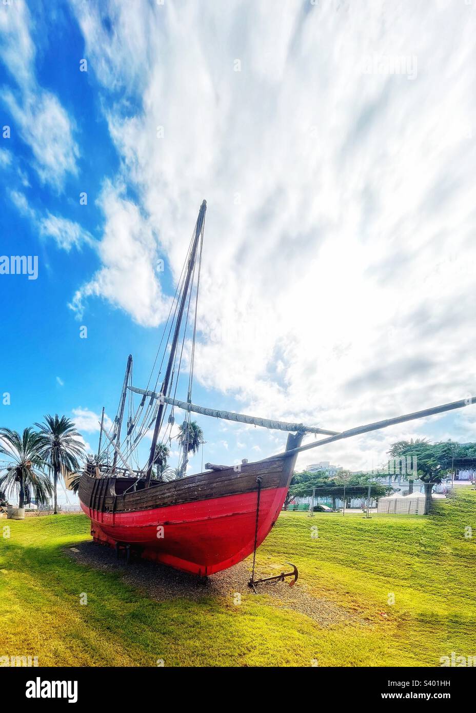 La Niña III fedele replica della nave di Colombo per il 500th° anniversario dell'arrivo di Cristoforo Colombo nel 1492 in America. Las Palmas. Istruzione e importanza storica Foto Stock