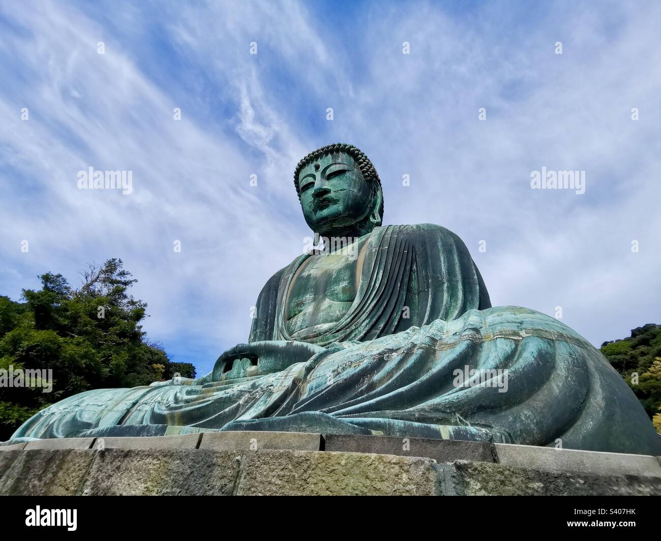 Il Buddha gigante di Kamakura a Kanagawa, Giappone. Foto Stock