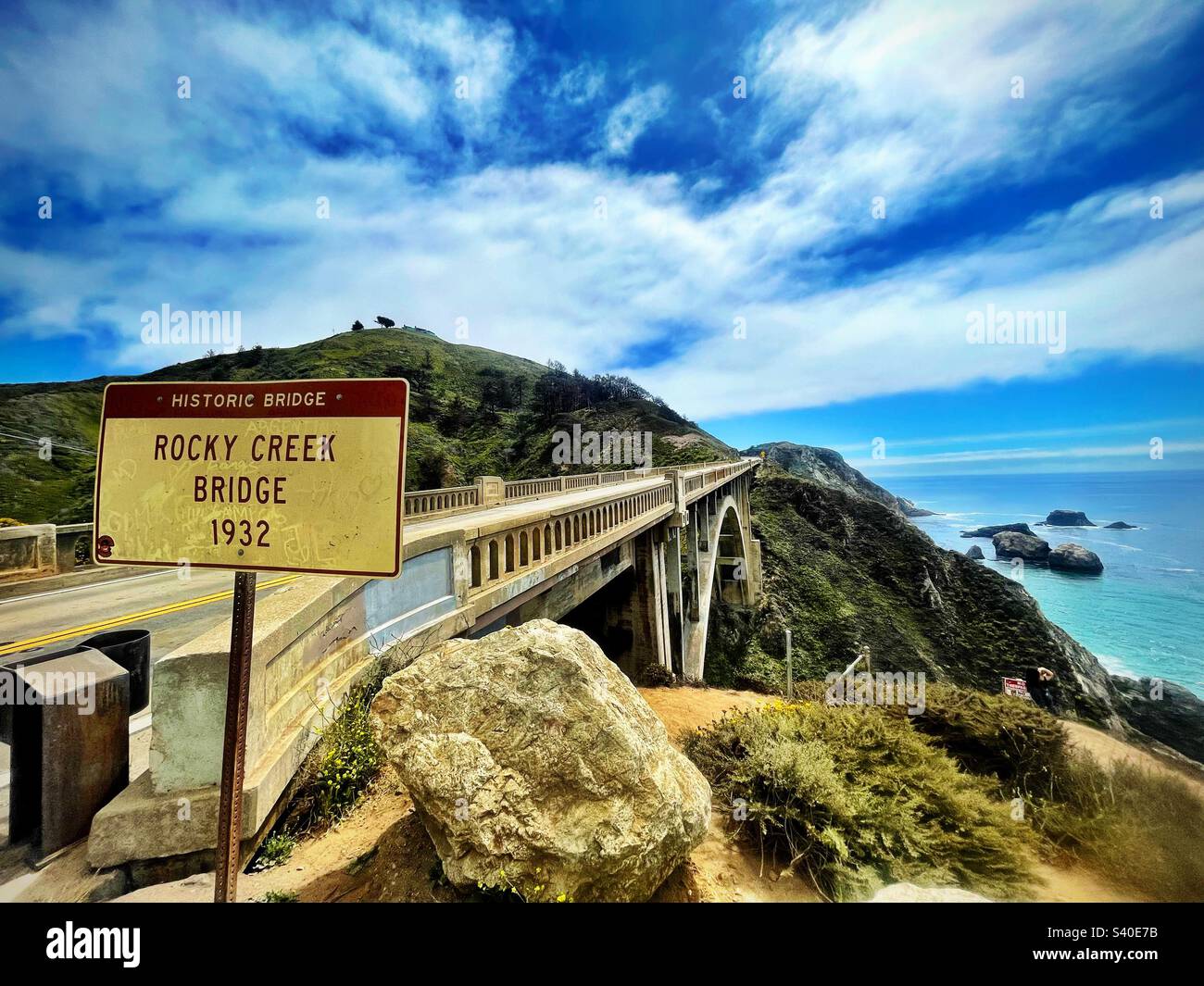 Rocky Creek Bridge, Route 1, Pacific Coast Highway, California Foto Stock