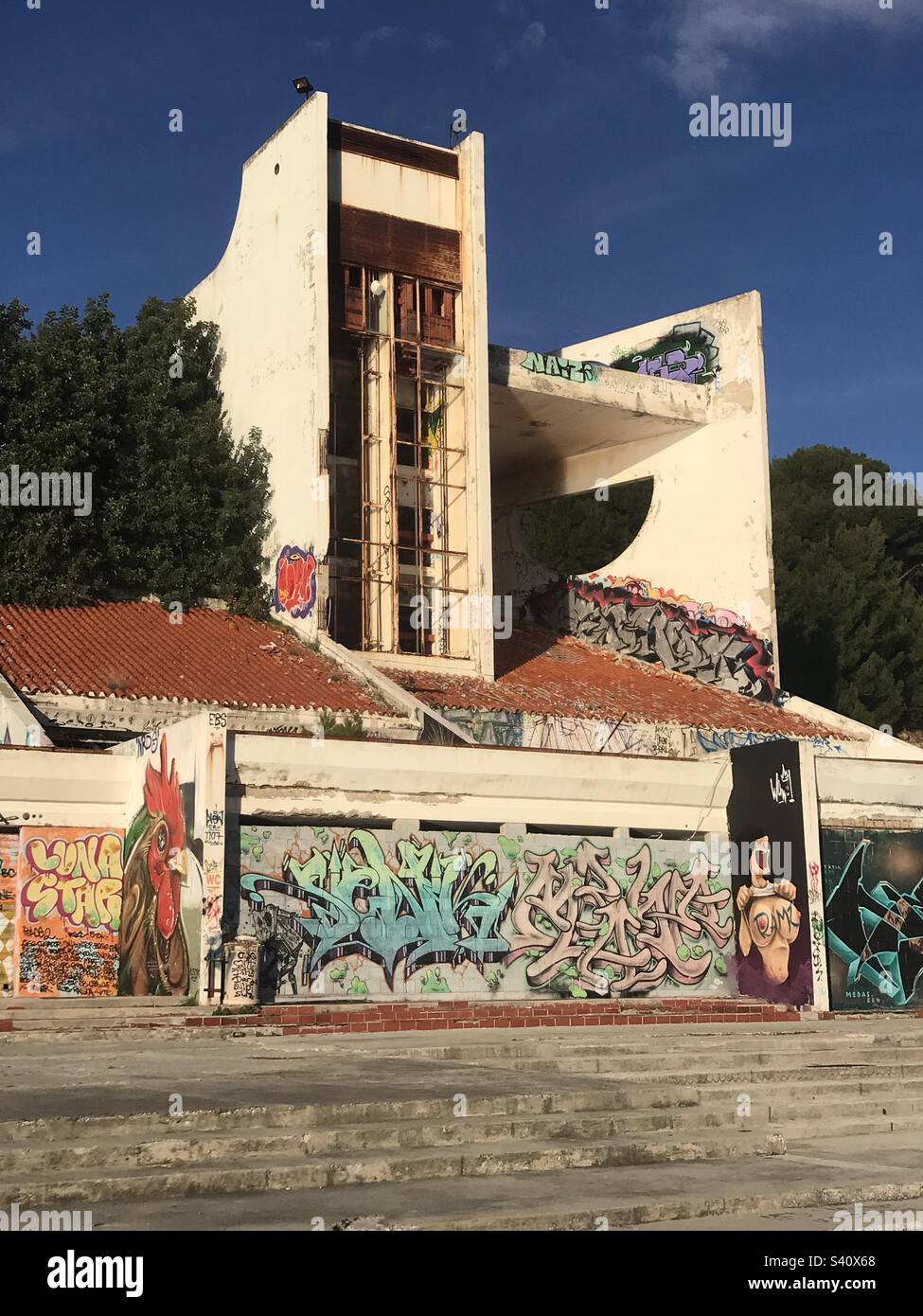 Rovine dell'architettura socialista a Spalato, Croazia Foto Stock