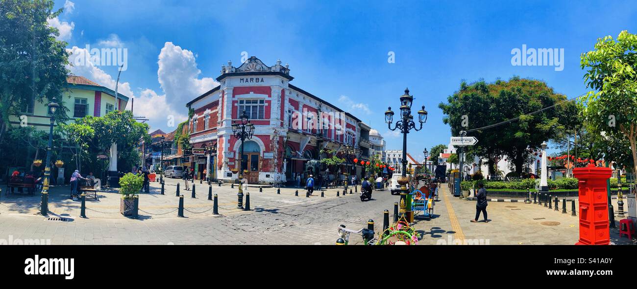 Panoramica in Kota lama - Città Vecchia Semarang Indonesia edifici coloniali olandesi Foto Stock