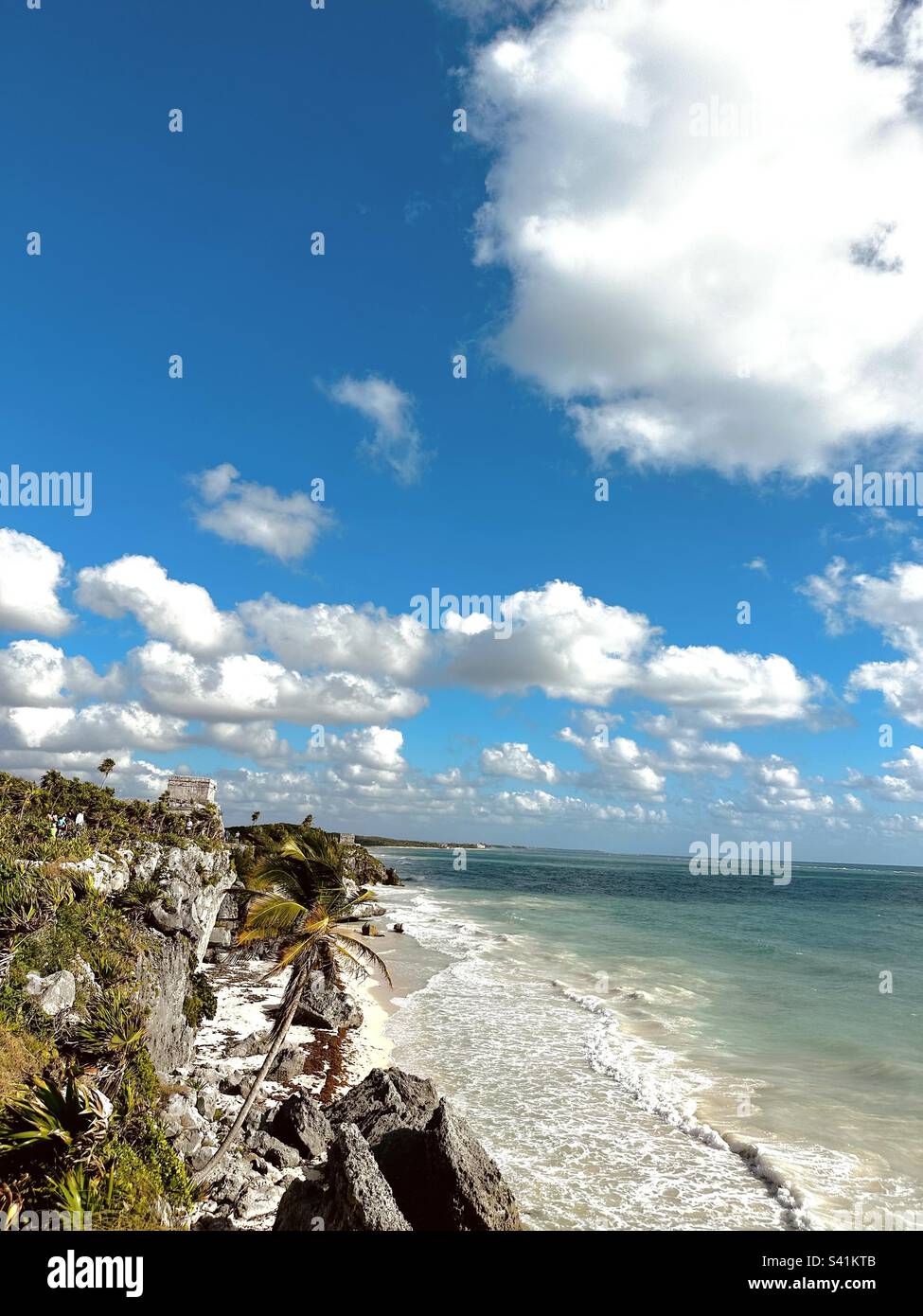 Rovine di Tulum - rovine Maya di Tulum - Tulum zona archeologica Tulum, Messico - Immagine stock catturata con smartphone