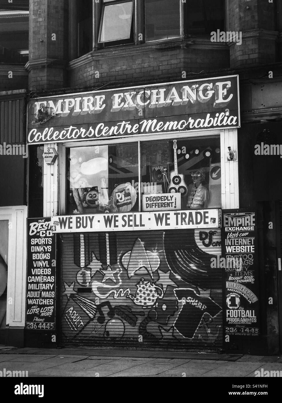 Negozio d'epoca di Manchester - Immagine stock catturata con smartphone