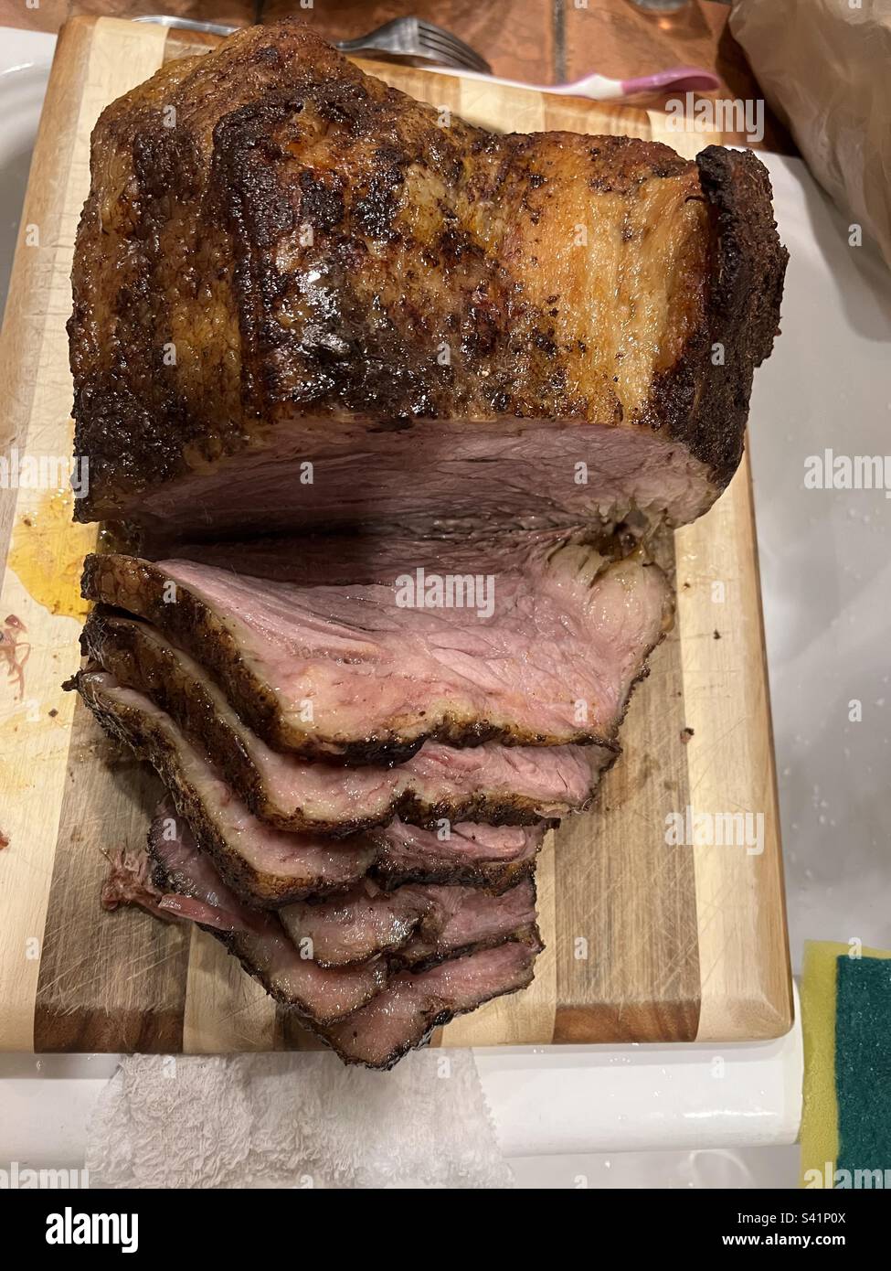 Il mio primo Brisket Foto Stock