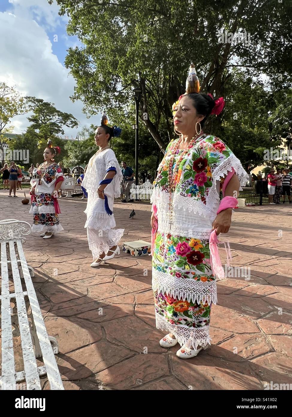La tradizionale danza popolare di Jarana del popolo Maya, Yucatan, Messico. Foto Stock