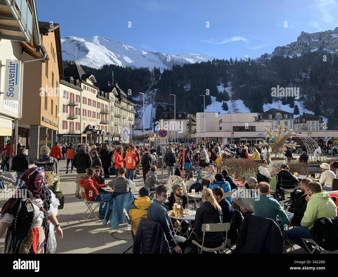 Carnevale a Elyipark, Engelberg, Svizzera Foto Stock