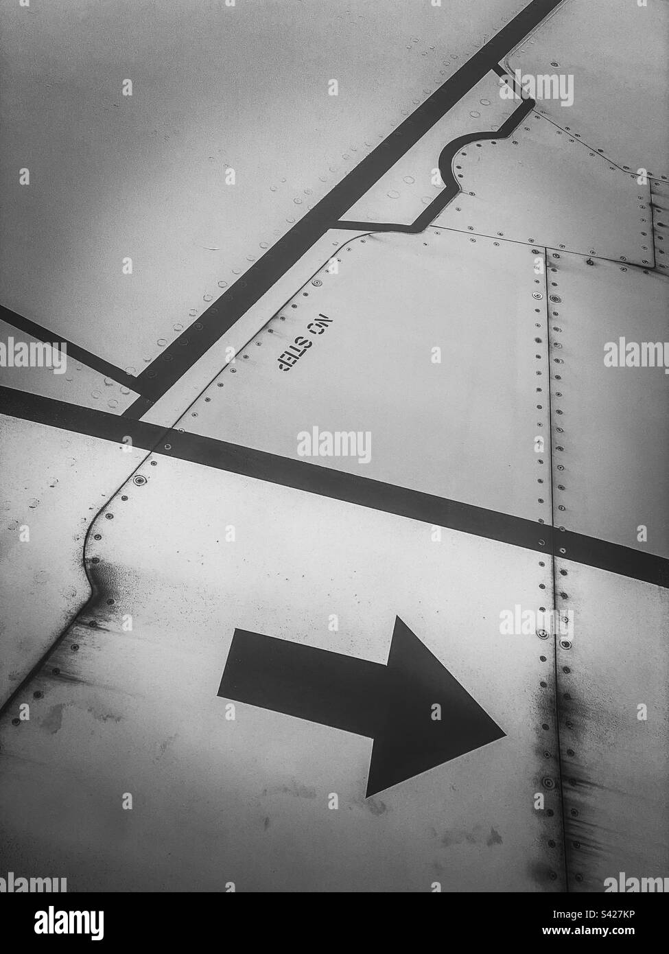 Particolare di un'ala di aeroplano Foto Stock Particolare di un'ala di aeroplano Foto Stock