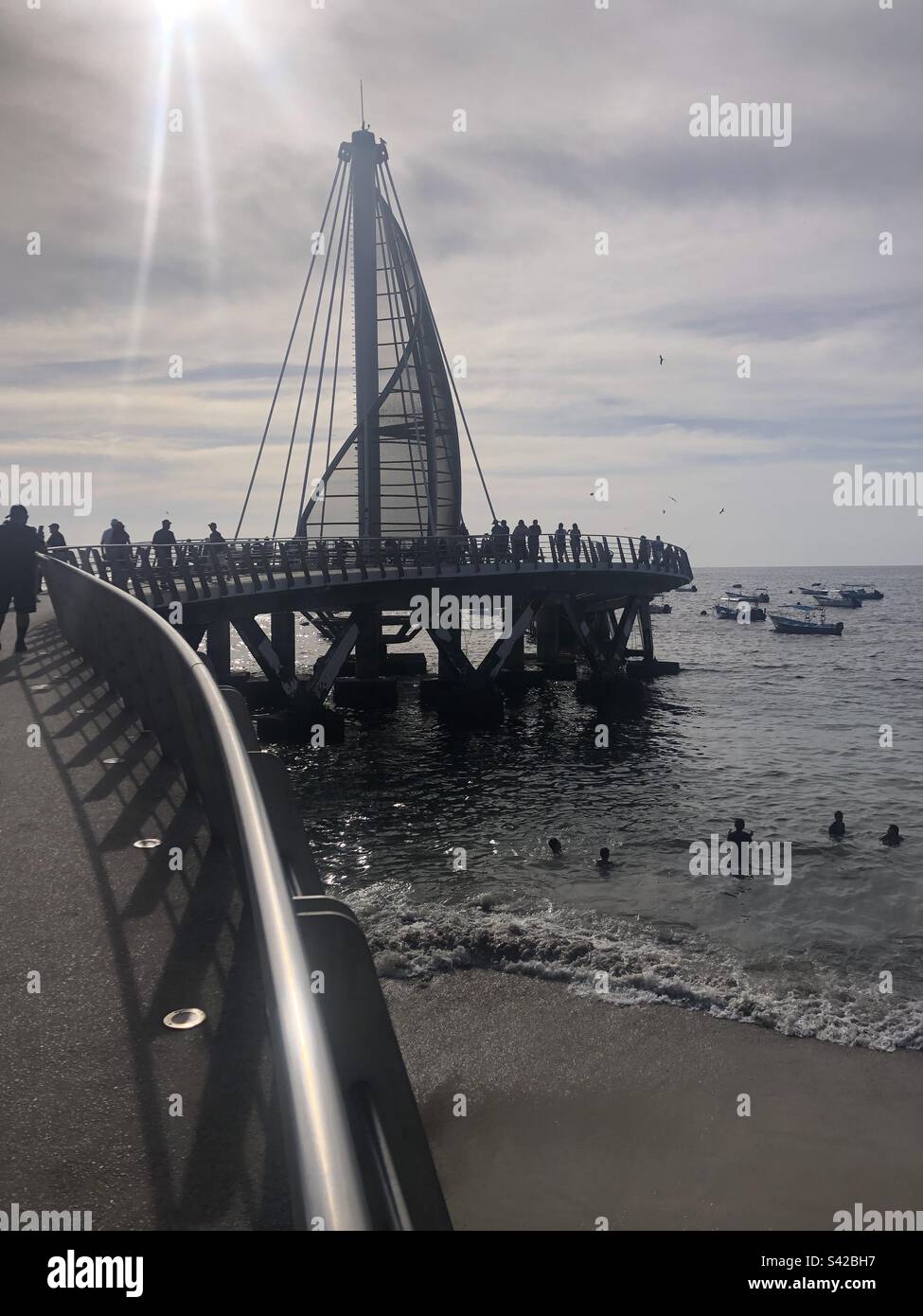 Molo a Puerto Vallarta, Messico. Foto Stock