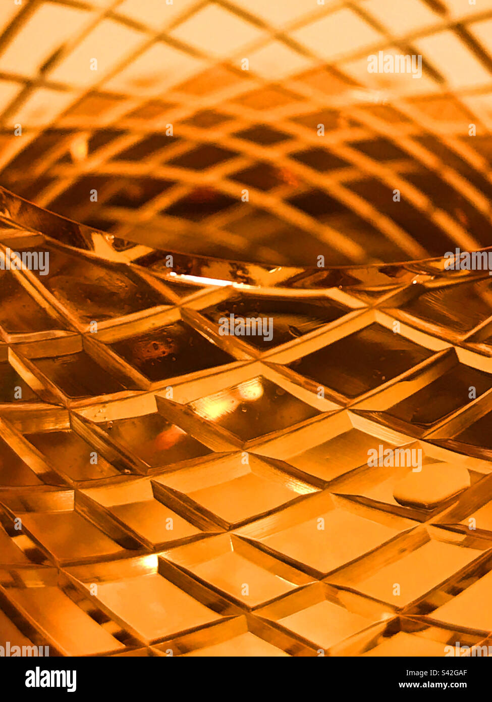 Vetro dorato. Chiudere la vista. Foto Stock