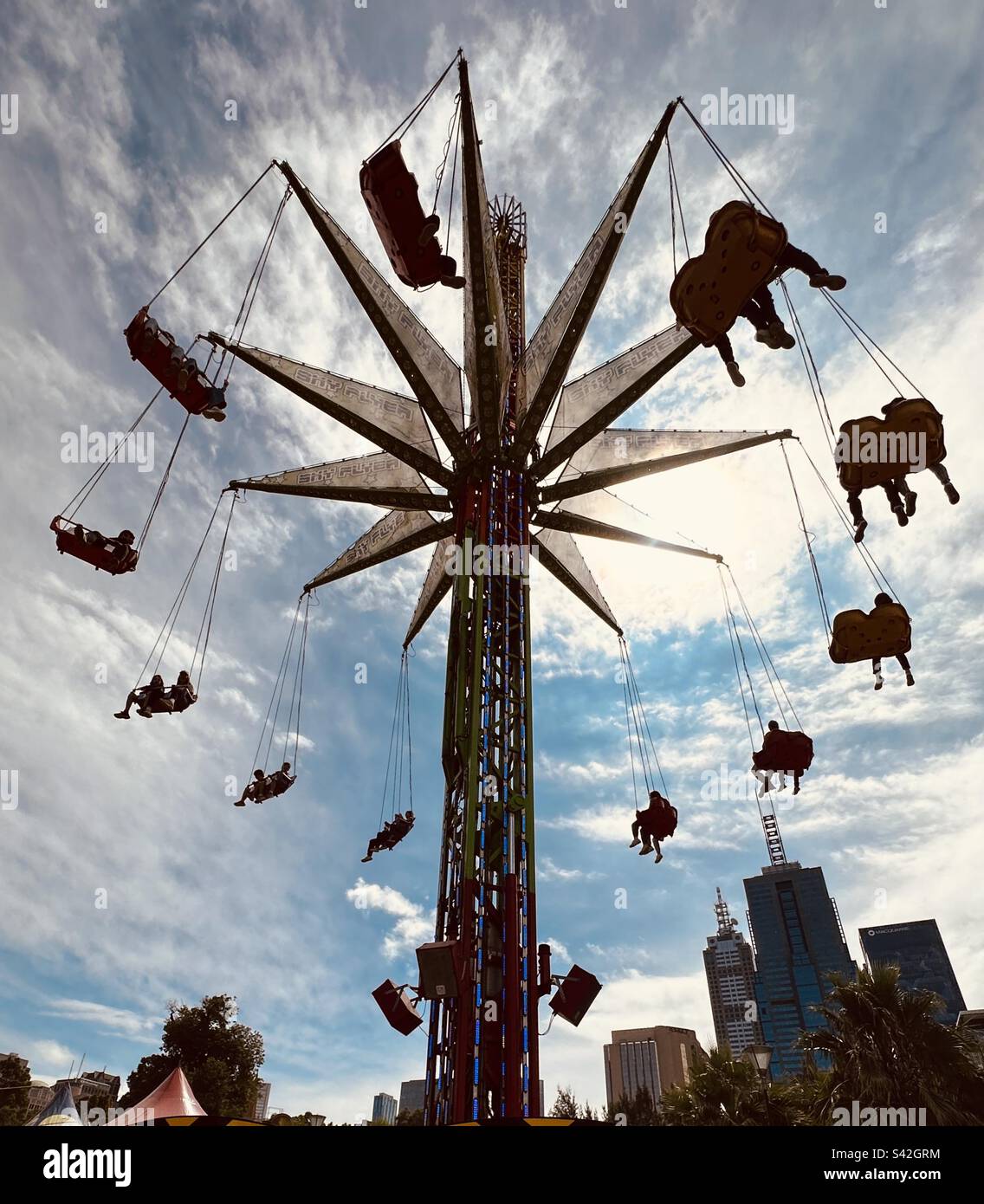 Melbourne Moomba Festival 2023. Corsa con vista sulla città. Foto Stock
