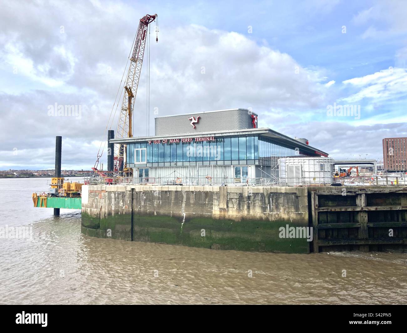Terminal dei traghetti di New Isle of Man, Liverpool Foto Stock