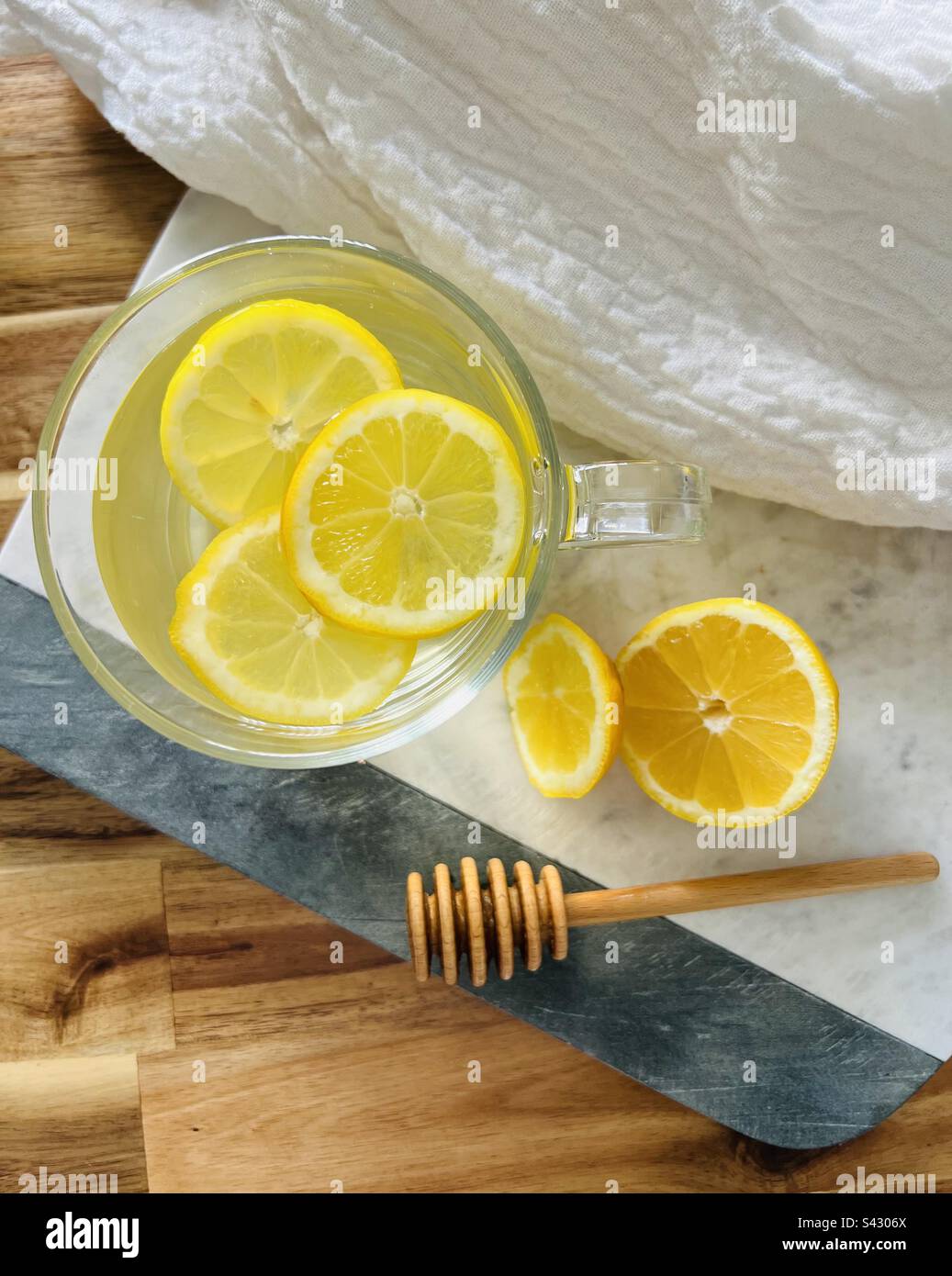 Tè al miele e al limone Foto Stock