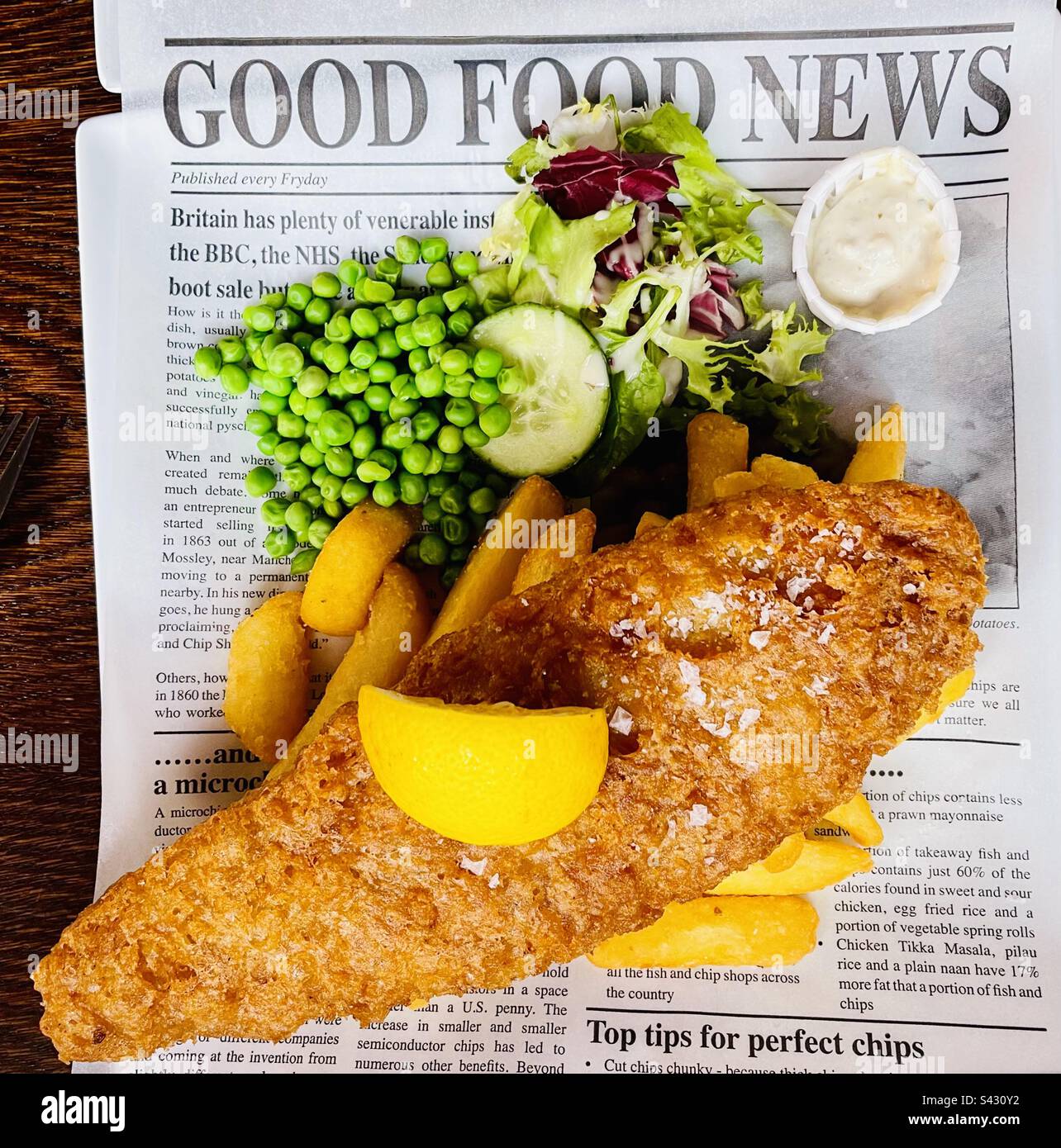 Fish n’ chips inglesi. Foto Stock
