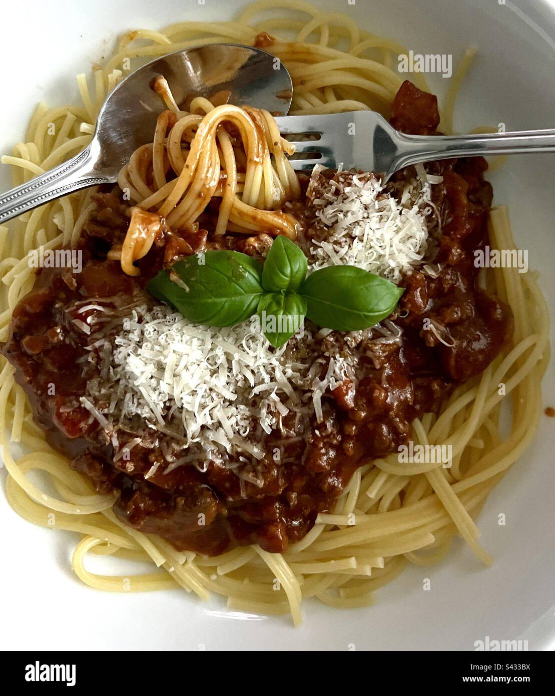 Spaghetti bolognese Foto Stock