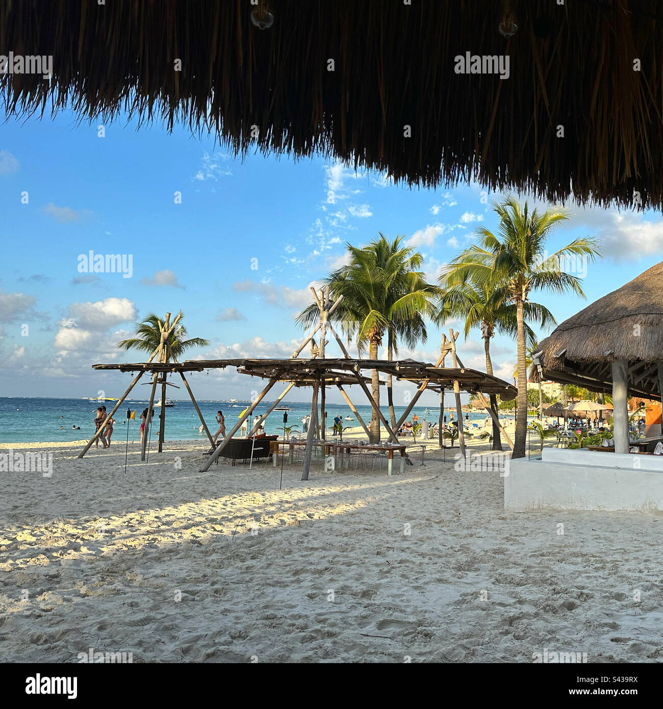 Spiaggia, InterContinental Presidente Cancun, Hotel zone, Cancun, Quintana Roo, Penisola dello Yucatan, Messico Foto Stock