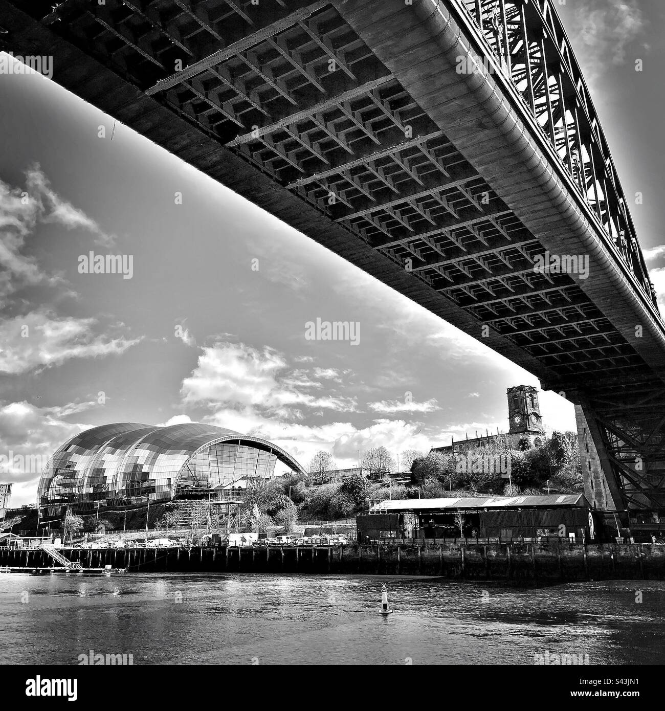 Tyne Bridge e Gateshead Sage Foto Stock