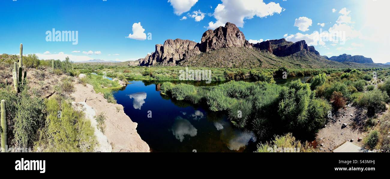 Il Lower Salt River, appena fuori Mesa, Arizona. Foto Stock