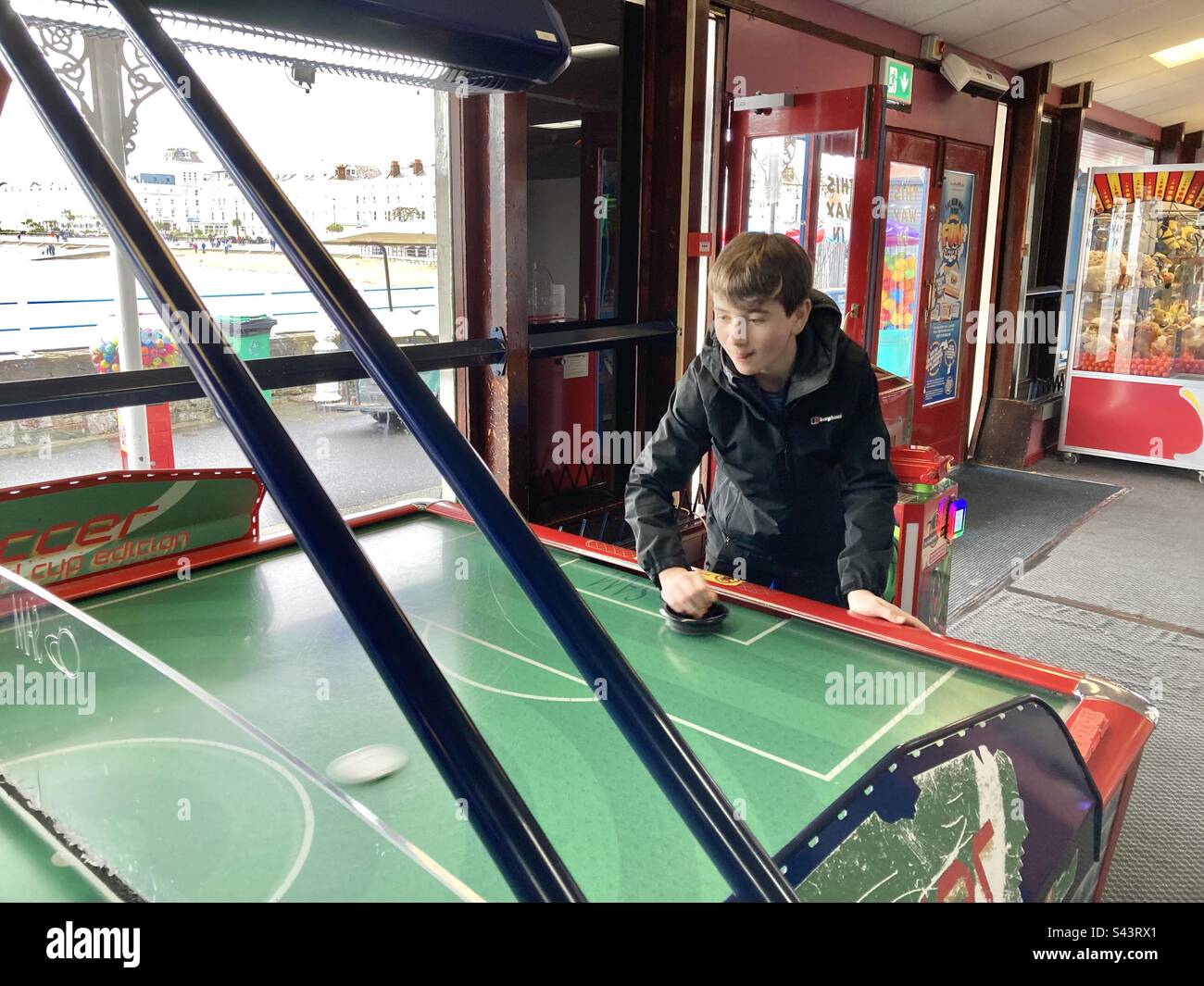 Arcade Air Hockey follia Foto Stock