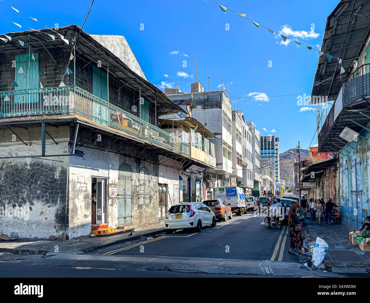 Lontano dal centro principale di Port Louis, Mauritius - Immagine stock catturata con smartphone