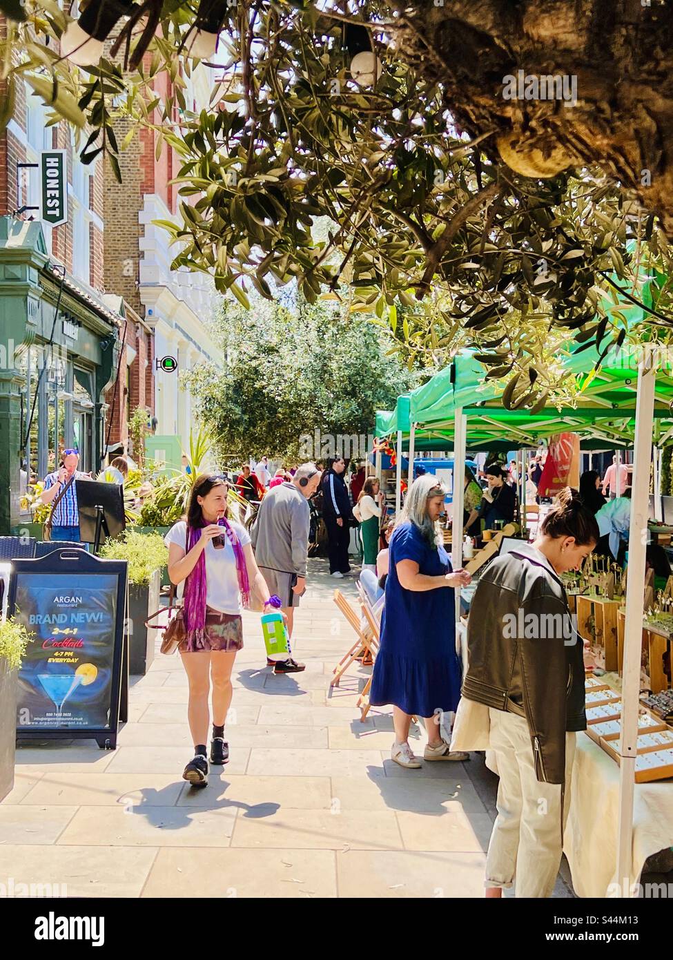 Venn Street Farmers mercato a Clapham Foto Stock