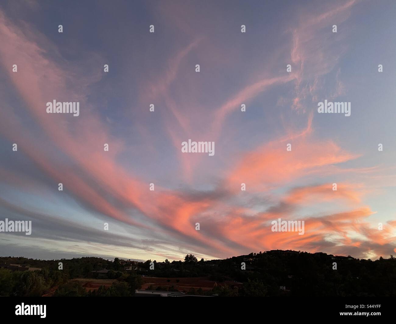 Tramonto di Whispy Foto Stock