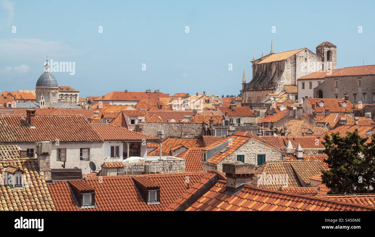 Skyline della città vecchia di Dubrovnik. - Immagine stock catturata con smartphone