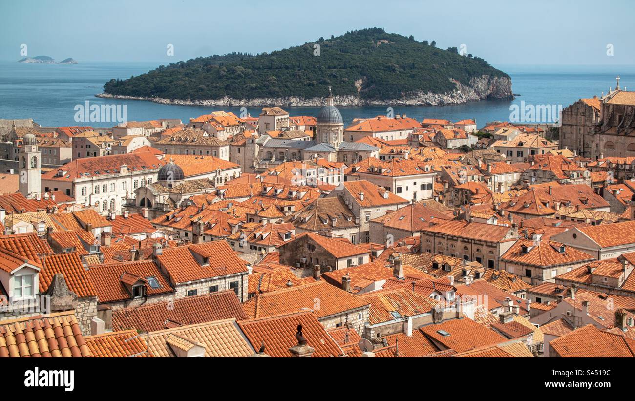 Centro storico di Dubrovnik, Croazia. - Immagine stock catturata con smartphone