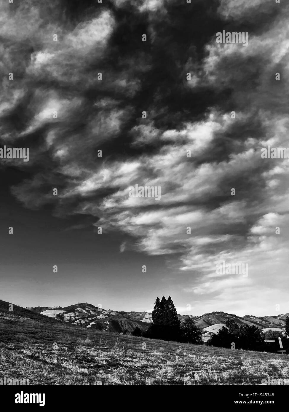 Nuvole sopra il Diablo Range Foto Stock