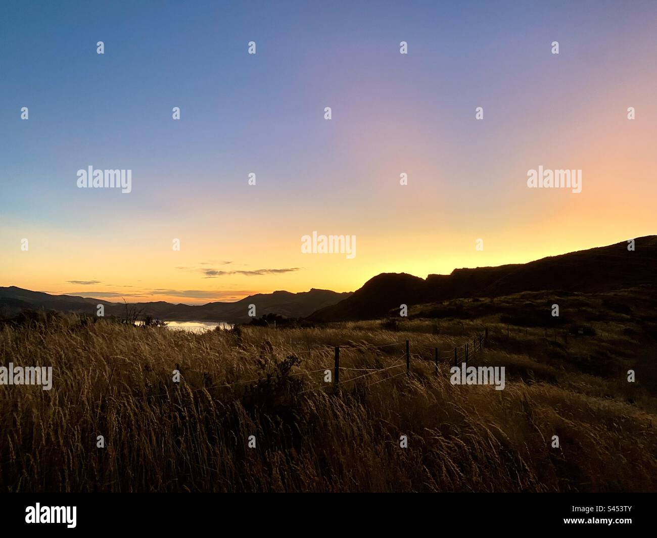 Tramonto in nuova Zelanda. Foto Stock