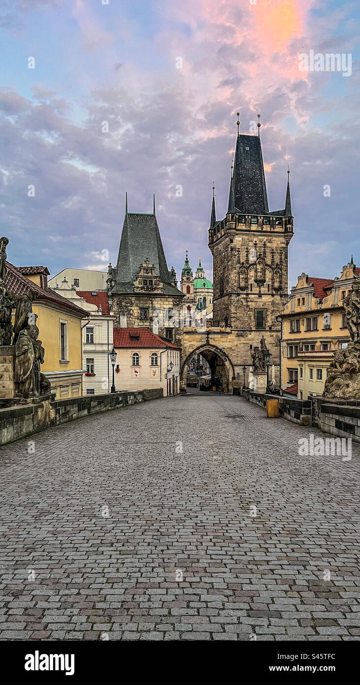 Charles Bridge, Praga - Immagine stock catturata con smartphone